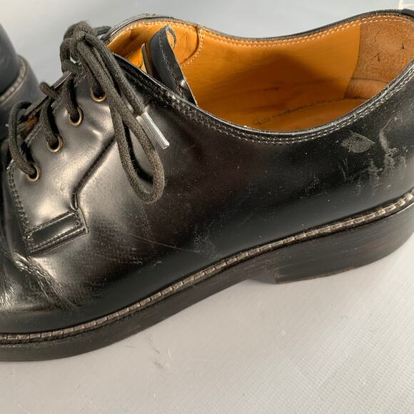 MARC JACOBS Size 8 Black Gold Leather Derby Lace-Up Shoes - Picture 12 of 12